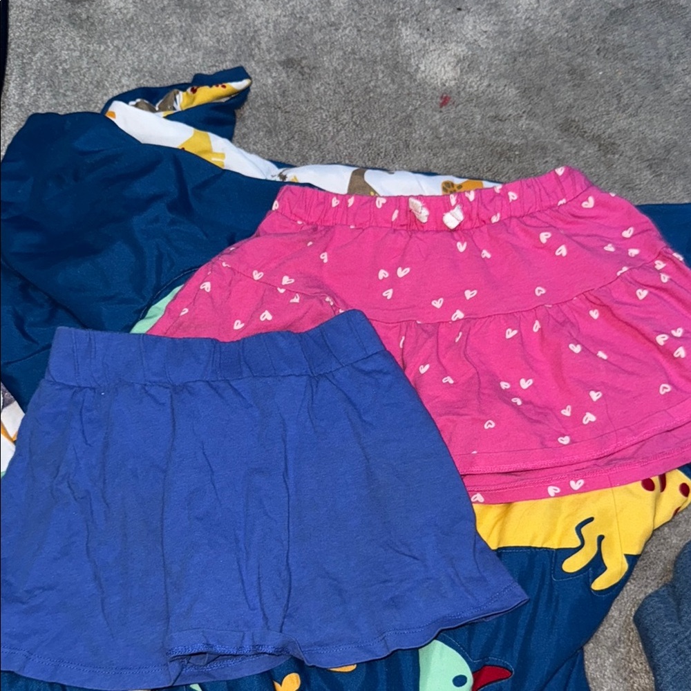 Pink and Blue Kids Skirt Set